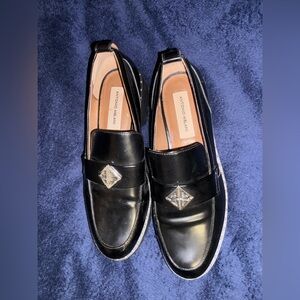 ANTONIO MELANI LOAFERS WOMENS 8.5 BLACK OLDMONEY MINIMALIST CHIC